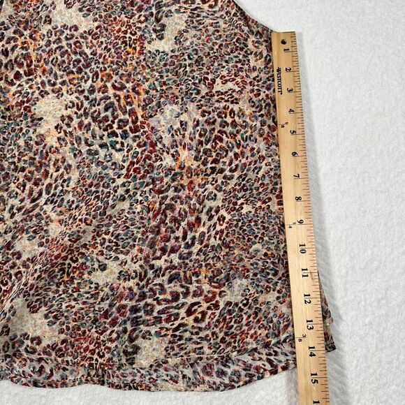Chloe Oliver Tank Top Animal Print Cut Out Back Women's Large Sheer Multicolor - Picture 6 of 8